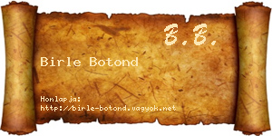 Birle Botond névjegykártya